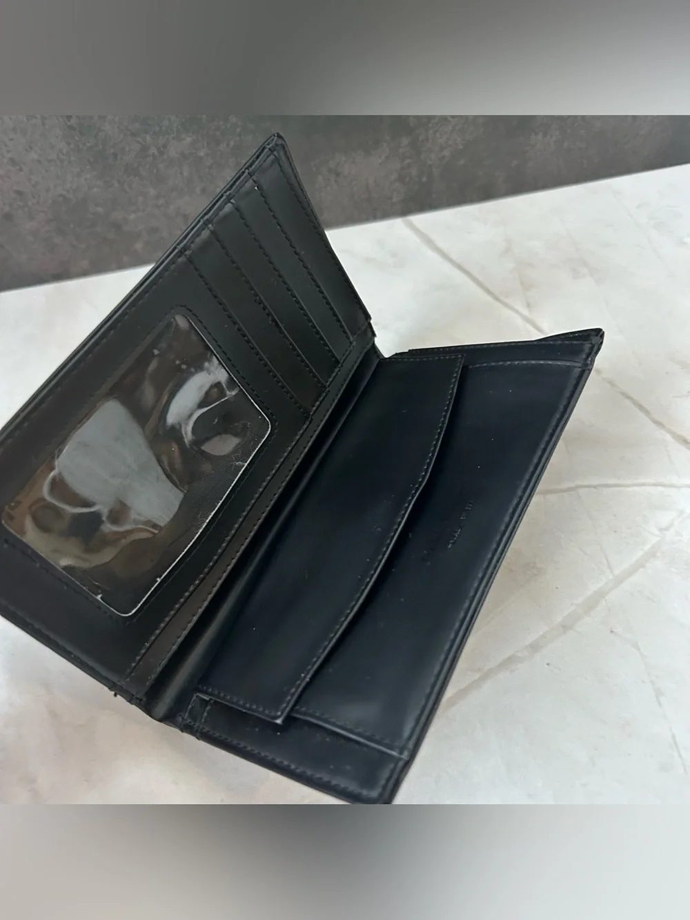 Salvatore Ferragamo Black Leather Card & Key Holder with Silver Plaque
